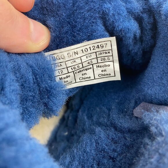 UGG Women's Kristin Sheepskin Wedge Slip-on Bootie Blue Size 12 -1012497 - Picture 5 of 12